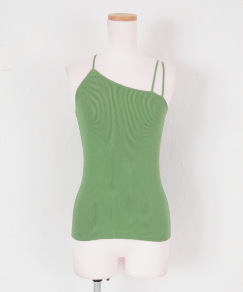 titivate（ティティベイト）の「ｱｼﾝﾒﾄﾘｰﾃﾞｻﾞｲﾝﾆｯﾄｷｬﾐｿｰﾙ（キャミソール・レディース・ブラック/レッド/ピンク/グリーン/グレイッシュベージュ・S/M）」の7枚目の写真