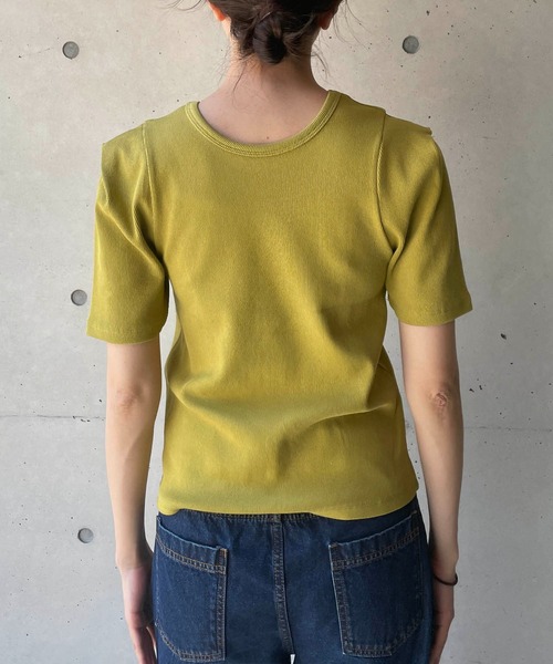 CAPRICIEUX LE'MAGE（カプリシューレマージュ）の「肩タックリブＴシャツ（Tシャツ/カットソー・レディース・ホワイト/ブラック/グリーン系その他/グリーン/ブラウン・FREE）」の16枚目の写真