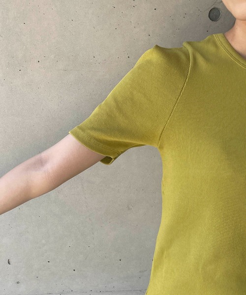 CAPRICIEUX LE'MAGE（カプリシューレマージュ）の「肩タックリブＴシャツ（Tシャツ/カットソー・レディース・ホワイト/ブラック/グリーン系その他/グリーン/ブラウン・FREE）」の18枚目の写真