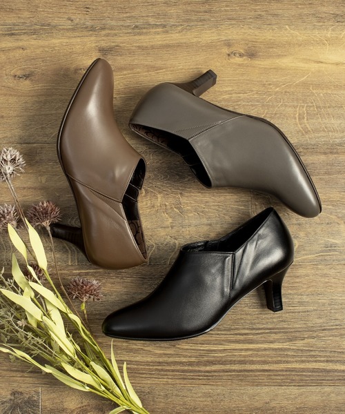 water massage(ウォーターマッサージ)の「【water massage】6cmヒールブーティー/612307(ブーツ・レディース・グレー/ブラック/ブラウン・23.5cm/23.0cm/24.0cm/24.5cm/22.5cm/22.0cm)」の4枚目の写真