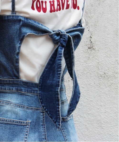 one way（ワンウェイ）の「【oneway Jeans】BACKリボンデニムサロペット（サロペット/オーバーオール・レディース・ライトブルー/ダークブルー・S/M）」の12枚目の写真