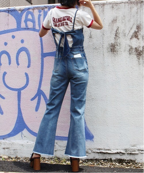 one way（ワンウェイ）の「【oneway Jeans】BACKリボンデニムサロペット（サロペット/オーバーオール・レディース・ライトブルー/ダークブルー・S/M）」の5枚目の写真