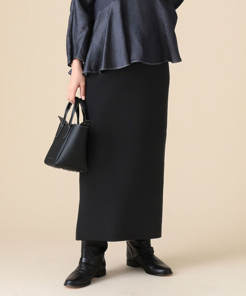 Demi-Luxe BEAMS（デミルクス ビームス）の「Demi-Luxe BEAMS / ミラノリブ ロング タイトスカート（スカート・レディース・ブラック/ベージュ/サックスブルー・38/36）」の2枚目の写真