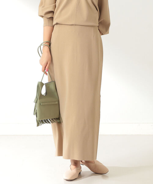 Demi-Luxe BEAMS（デミルクス ビームス）の「Demi-Luxe BEAMS / ミラノリブ ロング タイトスカート（スカート・レディース・ブラック/ベージュ/サックスブルー・38/36）」の4枚目の写真
