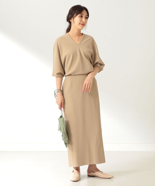 Demi-Luxe BEAMS（デミルクス ビームス）の「Demi-Luxe BEAMS / ミラノリブ ロング タイトスカート（スカート・レディース・ブラック/ベージュ/サックスブルー・38/36）」の6枚目の写真