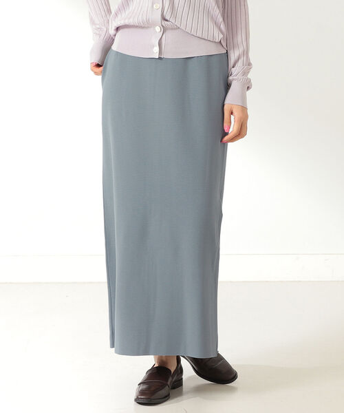 Demi-Luxe BEAMS（デミルクス ビームス）の「Demi-Luxe BEAMS / ミラノリブ ロング タイトスカート（スカート・レディース・ブラック/ベージュ/サックスブルー・38/36）」の7枚目の写真