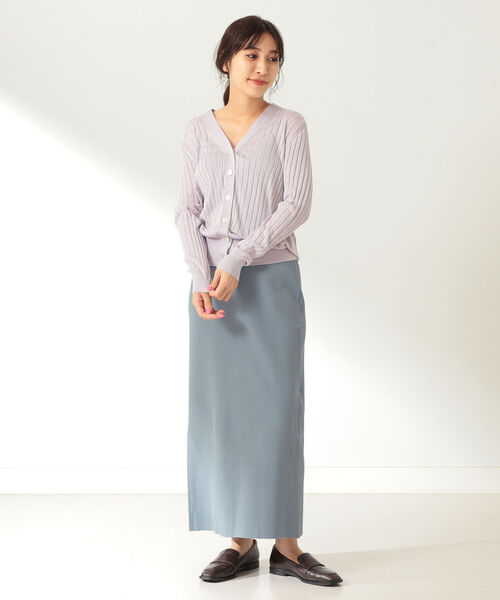 Demi-Luxe BEAMS（デミルクス ビームス）の「Demi-Luxe BEAMS / ミラノリブ ロング タイトスカート（スカート・レディース・ブラック/ベージュ/サックスブルー・38/36）」の8枚目の写真