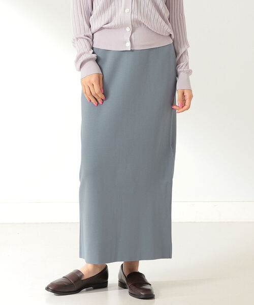 Demi-Luxe BEAMS（デミルクス ビームス）の「Demi-Luxe BEAMS / ミラノリブ ロング タイトスカート（スカート・レディース・ブラック/ベージュ/サックスブルー・38/36）」の9枚目の写真