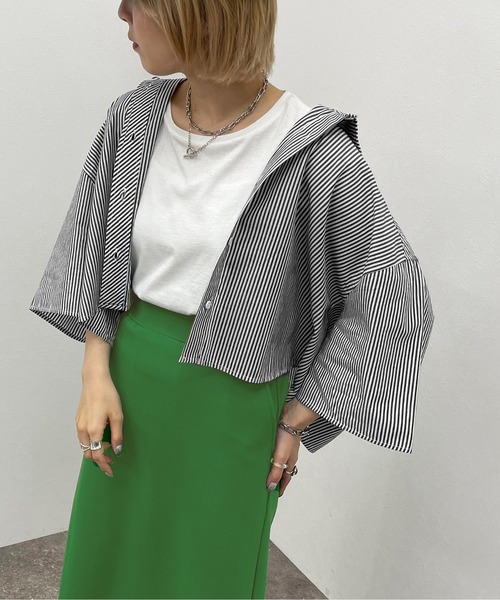 apres jour mignon(アプレジュールミニョン)の「アソート柄ショートシャツ 【ZOZOTOWN限定アイテム】(シャツ/ブラウス・レディース・その他/ブラック系その他2/グレー系その他/グリーン系その他/ブルー系その他・X-LARGE/フリー)」の5枚目の写真