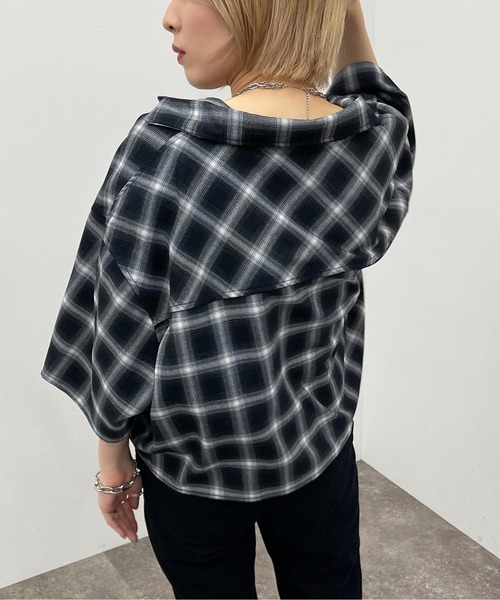 apres jour mignon(アプレジュールミニョン)の「アソート柄ショートシャツ 【ZOZOTOWN限定アイテム】(シャツ/ブラウス・レディース・その他/ブラック系その他2/グレー系その他/グリーン系その他/ブルー系その他・X-LARGE/フリー)」の8枚目の写真