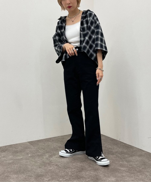 apres jour mignon(アプレジュールミニョン)の「アソート柄ショートシャツ 【ZOZOTOWN限定アイテム】(シャツ/ブラウス・レディース・その他/ブラック系その他2/グレー系その他/グリーン系その他/ブルー系その他・X-LARGE/フリー)」の9枚目の写真