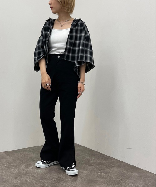 apres jour mignon(アプレジュールミニョン)の「アソート柄ショートシャツ 【ZOZOTOWN限定アイテム】(シャツ/ブラウス・レディース・その他/ブラック系その他2/グレー系その他/グリーン系その他/ブルー系その他・X-LARGE/フリー)」の10枚目の写真