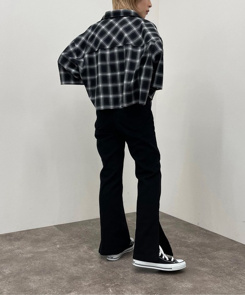 apres jour mignon(アプレジュールミニョン)の「アソート柄ショートシャツ 【ZOZOTOWN限定アイテム】(シャツ/ブラウス・レディース・その他/ブラック系その他2/グレー系その他/グリーン系その他/ブルー系その他・X-LARGE/フリー)」の11枚目の写真