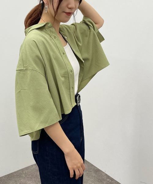 apres jour mignon(アプレジュールミニョン)の「アソート柄ショートシャツ 【ZOZOTOWN限定アイテム】(シャツ/ブラウス・レディース・その他/ブラック系その他2/グレー系その他/グリーン系その他/ブルー系その他・X-LARGE/フリー)」の21枚目の写真