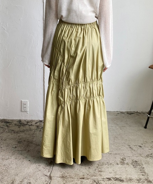CAPRICIEUX LE'MAGE(カプリシューレマージュ)の「アシメギャザースカート(スカート・レディース・ブラック/ブラウン/イエロー・FREE)」の6枚目の写真