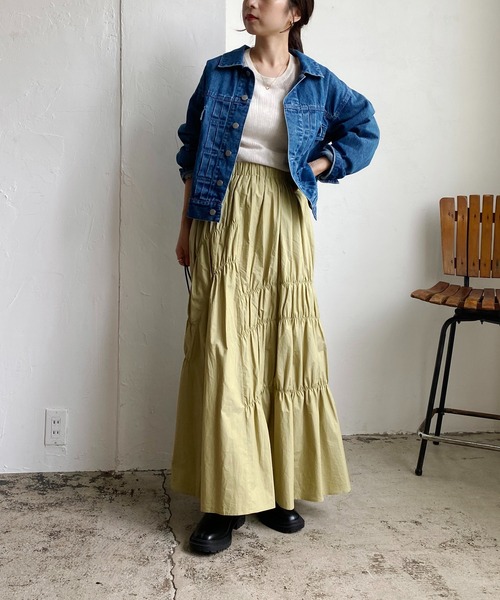 CAPRICIEUX LE'MAGE(カプリシューレマージュ)の「アシメギャザースカート(スカート・レディース・ブラック/ブラウン/イエロー・FREE)」の19枚目の写真