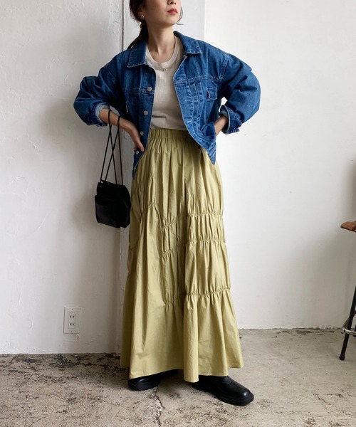 CAPRICIEUX LE'MAGE(カプリシューレマージュ)の「アシメギャザースカート(スカート・レディース・ブラック/ブラウン/イエロー・FREE)」の20枚目の写真