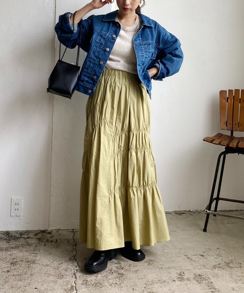 CAPRICIEUX LE'MAGE(カプリシューレマージュ)の「アシメギャザースカート(スカート・レディース・ブラック/ブラウン/イエロー・FREE)」の21枚目の写真