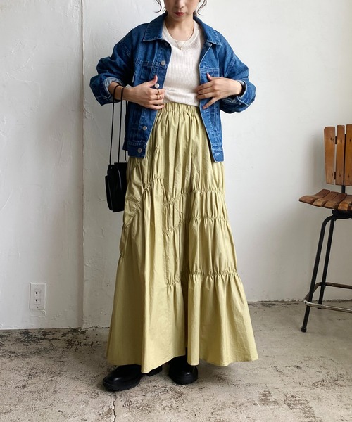 CAPRICIEUX LE'MAGE(カプリシューレマージュ)の「アシメギャザースカート(スカート・レディース・ブラック/ブラウン/イエロー・FREE)」の22枚目の写真