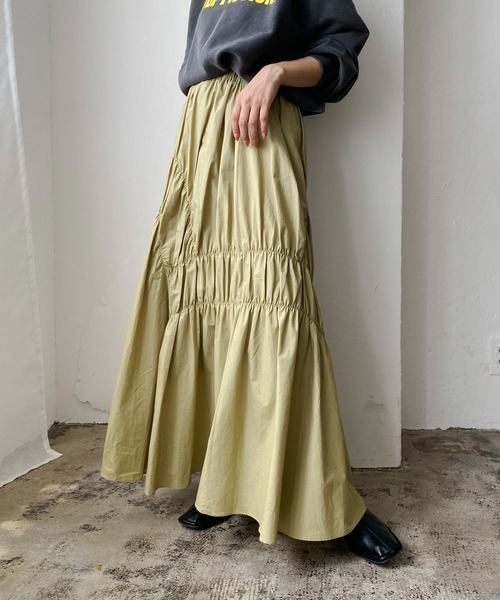 CAPRICIEUX LE'MAGE(カプリシューレマージュ)の「アシメギャザースカート(スカート・レディース・ブラック/ブラウン/イエロー・FREE)」の13枚目の写真