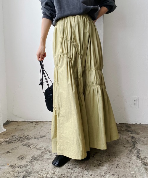 CAPRICIEUX LE'MAGE(カプリシューレマージュ)の「アシメギャザースカート(スカート・レディース・ブラック/ブラウン/イエロー・FREE)」の14枚目の写真