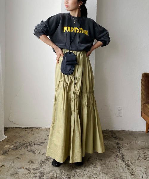 CAPRICIEUX LE'MAGE(カプリシューレマージュ)の「アシメギャザースカート(スカート・レディース・ブラック/ブラウン/イエロー・FREE)」の16枚目の写真