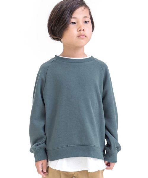 SUNDAYS SUN(サンデイズ サン)の「レイヤードトレーナー(スウェット・キッズ・チャコール/テラコッタ/キャメル/ブルー系その他・100/110/90/140/130/80/120)」の1枚目の写真