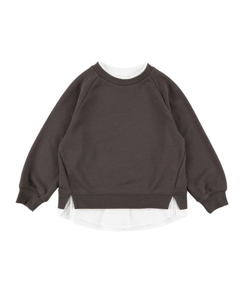 SUNDAYS SUN(サンデイズ サン)の「レイヤードトレーナー(スウェット・キッズ・チャコール/テラコッタ/キャメル/ブルー系その他・100/110/90/140/130/80/120)」の2枚目の写真
