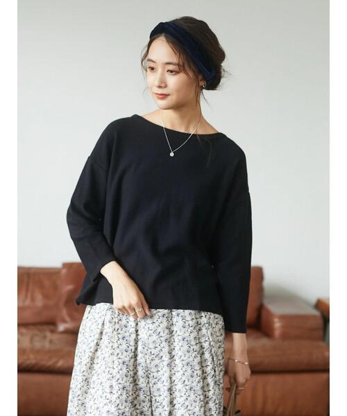 CRAFT STANDARD BOUTIQUE（クラフトスタンダードブティック）の「【ウォッシャブル】7分袖ニットプルオーバー　＊◇（ニット/セーター・レディース・ブラウン系その他7/モカ/ブラック/ブラック系その他4・FREE）」の21枚目の写真