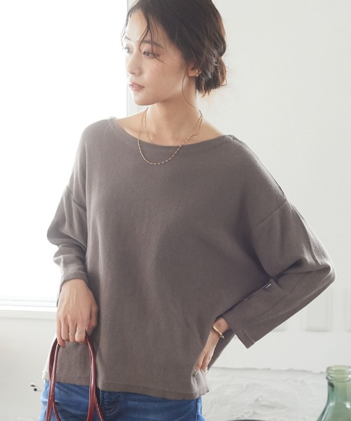 CRAFT STANDARD BOUTIQUE（クラフトスタンダードブティック）の「【ウォッシャブル】7分袖ニットプルオーバー　＊◇（ニット/セーター・レディース・ブラウン系その他7/モカ/ブラック/ブラック系その他4・FREE）」の4枚目の写真