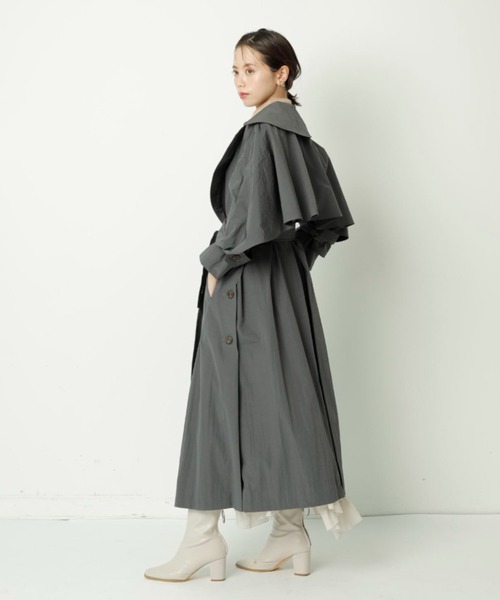 CADUNE（カデュネ）の「【撥水】バックフリルコート（トレンチコート