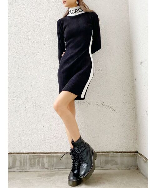 GYDA(ジェイダ)の「SACRED ニットタイトワンピース(ワンピース・レディース・ブラック/ベージュ・FREE)」の8枚目の写真