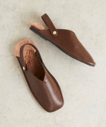 menue | フェイクファーミュールスリッパ(サンダル)