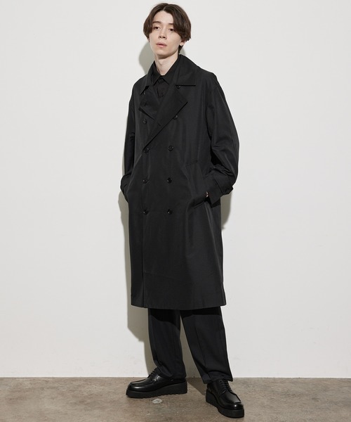 JUNRED（ジュンレッド）の「コンフィールツイルリラックストレンチコート（トレンチコート・メンズ・ブラック/ベージュ・M/L/LL）」の2枚目の写真
