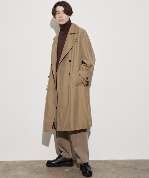 JUNRED（ジュンレッド）の「コンフィールツイルリラックストレンチコート（トレンチコート・メンズ・ブラック/ベージュ・M/L/LL）」の9枚目の写真