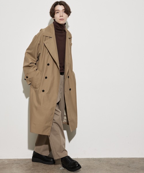 JUNRED（ジュンレッド）の「コンフィールツイルリラックストレンチコート（トレンチコート・メンズ・ブラック/ベージュ・M/L/LL）」の3枚目の写真