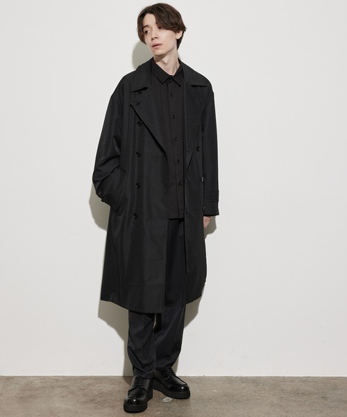 JUNRED（ジュンレッド）の「コンフィールツイルリラックストレンチコート（トレンチコート・メンズ・ブラック/ベージュ・M/L/LL）」の7枚目の写真