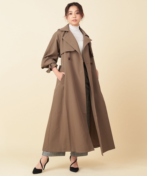 ROYAL PARTY(ロイヤルパーティー)の「オーバーロングトレンチコート(トレンチコート・レディース・ブラウン/カーキ/ベージュ・FREE)」の21枚目の写真