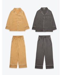 SLEEPY SLEEPY（スリーピースリーピー）の「ヴィンテージサテンパジャマ長袖＆ロングパンツ/セット【ペアパジャマ/限定BOX付】（ルームウェア/パジャマ）」