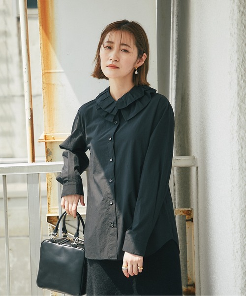 RIVE DROITE（リヴドロワ）の「デイリー使いが叶うシンプルバッグ　レザースクエアミニボストン（ボストンバッグ・レディース・ブラック/グレー系その他・FREE）」の3枚目の写真