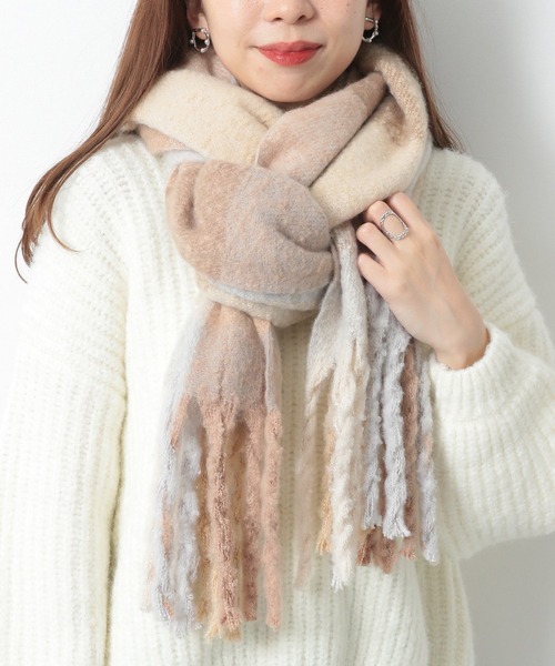 Heather（ヘザー）の「オオバンストール　254589（ストール/ショール・レディース・アイボリー/ホワイト系その他/ブラック/ブラック系その他/グリーン系その他/ベージュ系その他・ONE SIZE）」の6枚目の写真