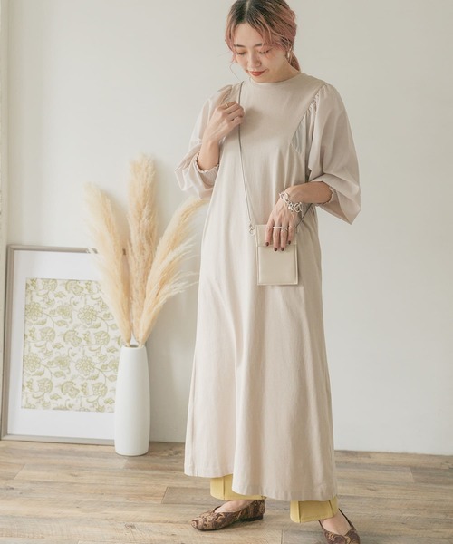 ITEMS URBANRESEARCH（アイテムズ アーバンリサーチ）の「ソデドッキングワンピース（ワンピース・レディース・ブラック/グレー系その他/レッド系その他・FREE）」の3枚目の写真