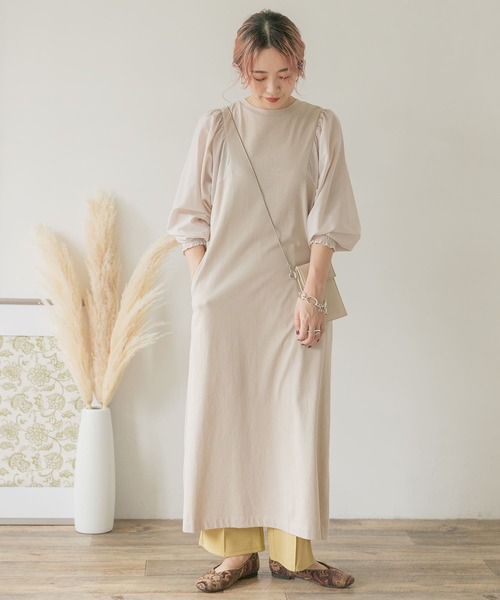 ITEMS URBANRESEARCH（アイテムズ アーバンリサーチ）の「ソデドッキングワンピース（ワンピース・レディース・ブラック/グレー系その他/レッド系その他・FREE）」の13枚目の写真