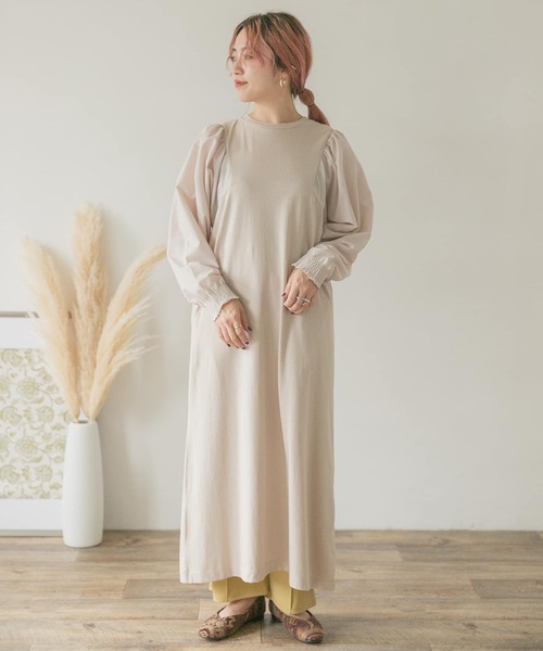 ITEMS URBANRESEARCH（アイテムズ アーバンリサーチ）の「ソデドッキングワンピース（ワンピース・レディース・ブラック/グレー系その他/レッド系その他・FREE）」の10枚目の写真