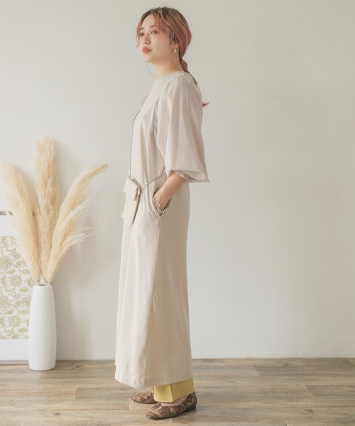 ITEMS URBANRESEARCH（アイテムズ アーバンリサーチ）の「ソデドッキングワンピース（ワンピース・レディース・ブラック/グレー系その他/レッド系その他・FREE）」の14枚目の写真