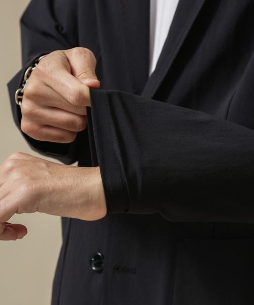 NANO universe（ナノユニバース）の「CORDURAストレッチジャケット(セットアップ対応)（テーラードジャケット・メンズ・ベージュ/ブラック/ネイビー・L/M/S/XL）」の4枚目の写真