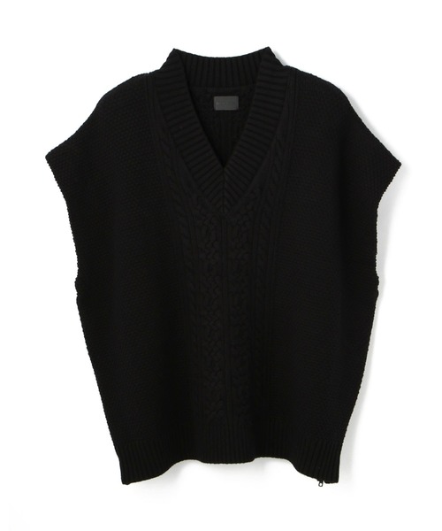 DANKE SCHON（ダンケシェーン）の「DankeSchon/ダンケシェーン/ジップアップニットベスト（ベスト・メンズ・ホワイト/ブラック/カーキ・FREE）」の9枚目の写真