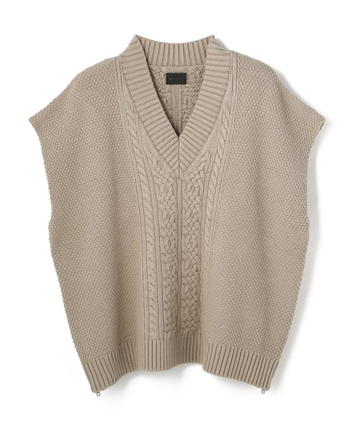 DANKE SCHON（ダンケシェーン）の「DankeSchon/ダンケシェーン/ジップアップニットベスト（ベスト・メンズ・ホワイト/ブラック/カーキ・FREE）」の7枚目の写真