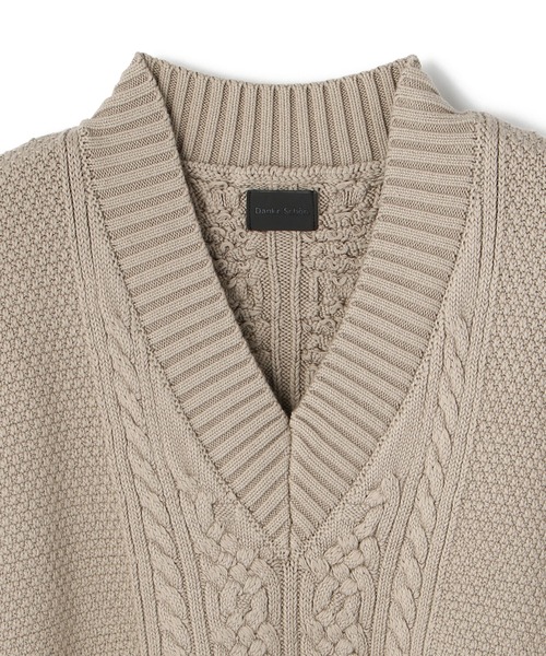 DANKE SCHON（ダンケシェーン）の「DankeSchon/ダンケシェーン/ジップアップニットベスト（ベスト・メンズ・ホワイト/ブラック/カーキ・FREE）」の13枚目の写真