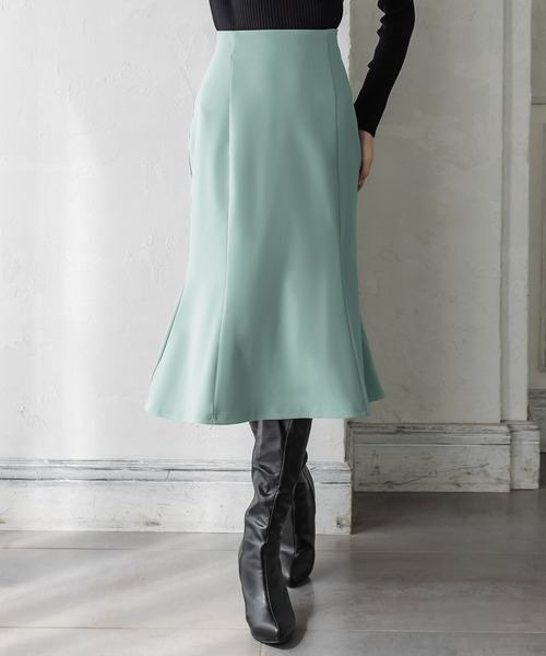 Julia Boutique（ジュリアブティック）の「ミディアム丈チューリップスカート/21536（スカート・レディース・ピンク/ベージュ/ブルー/ベージュ系/ブラック/グリーン系/オレンジ/ホワイト・MEDIUM）」の5枚目の写真